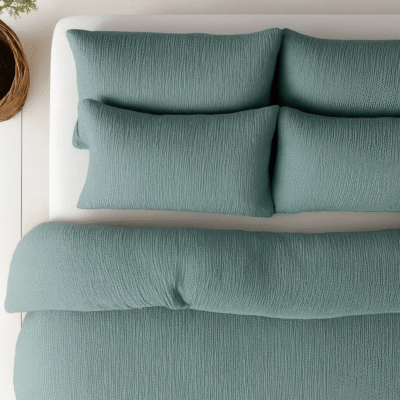 Luxe mousseline dekbed groen