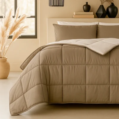 Easy dekbed taupe - creme
